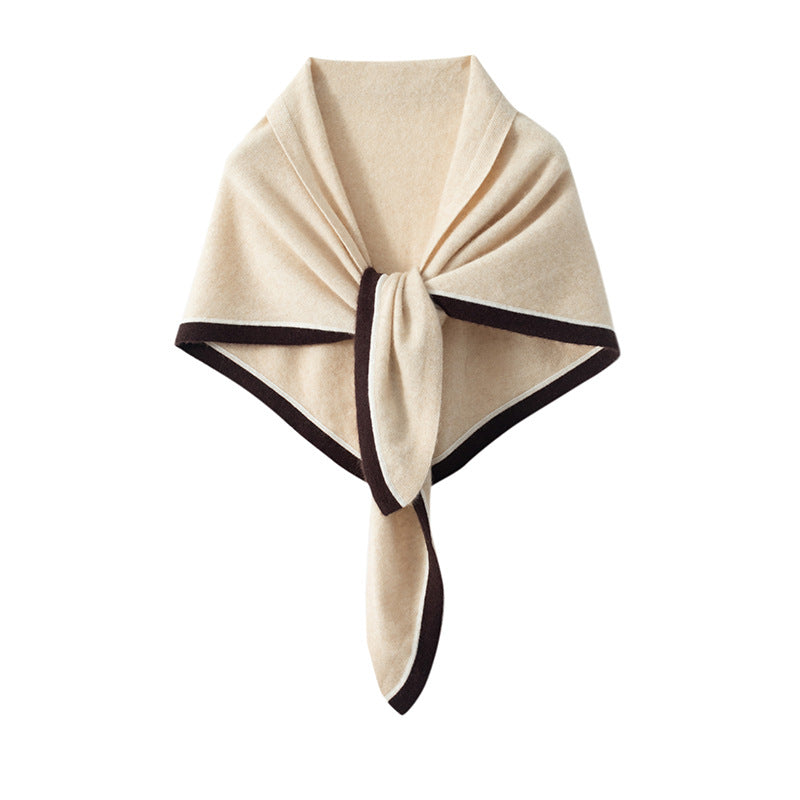 Knitted Triangular Cashmere Shawl For Women