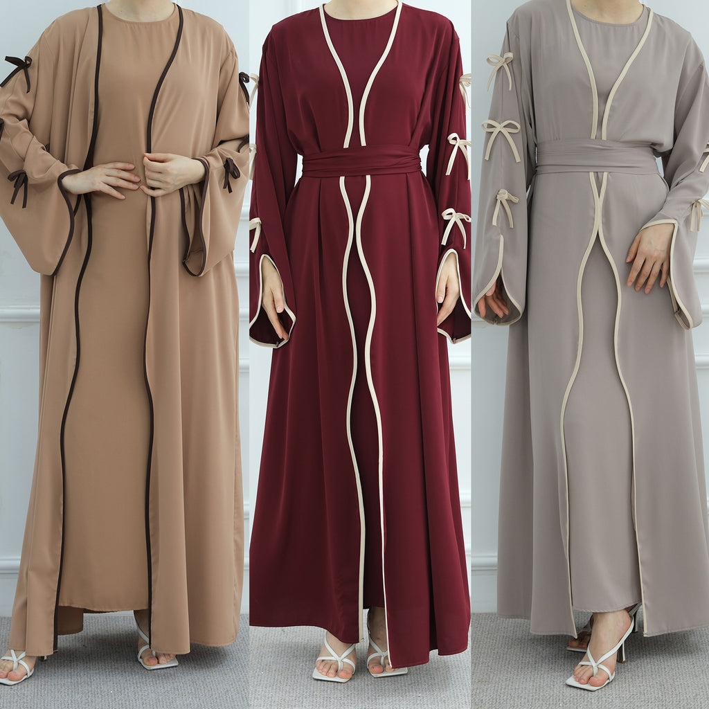 Bow Abaya Suit With Inner Top