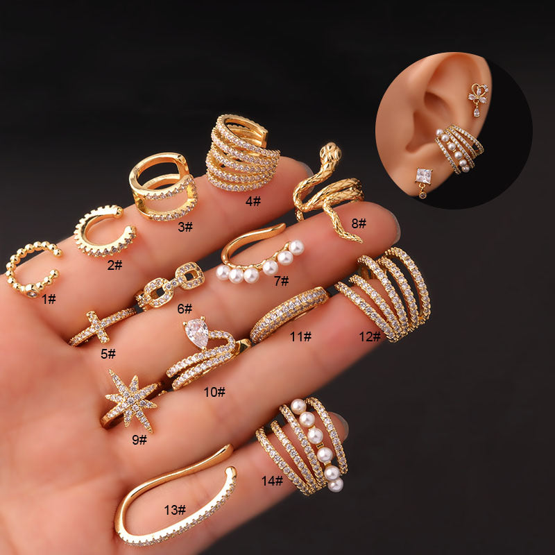 Micro Inlaid Zircon Imitation Pearl Earrings