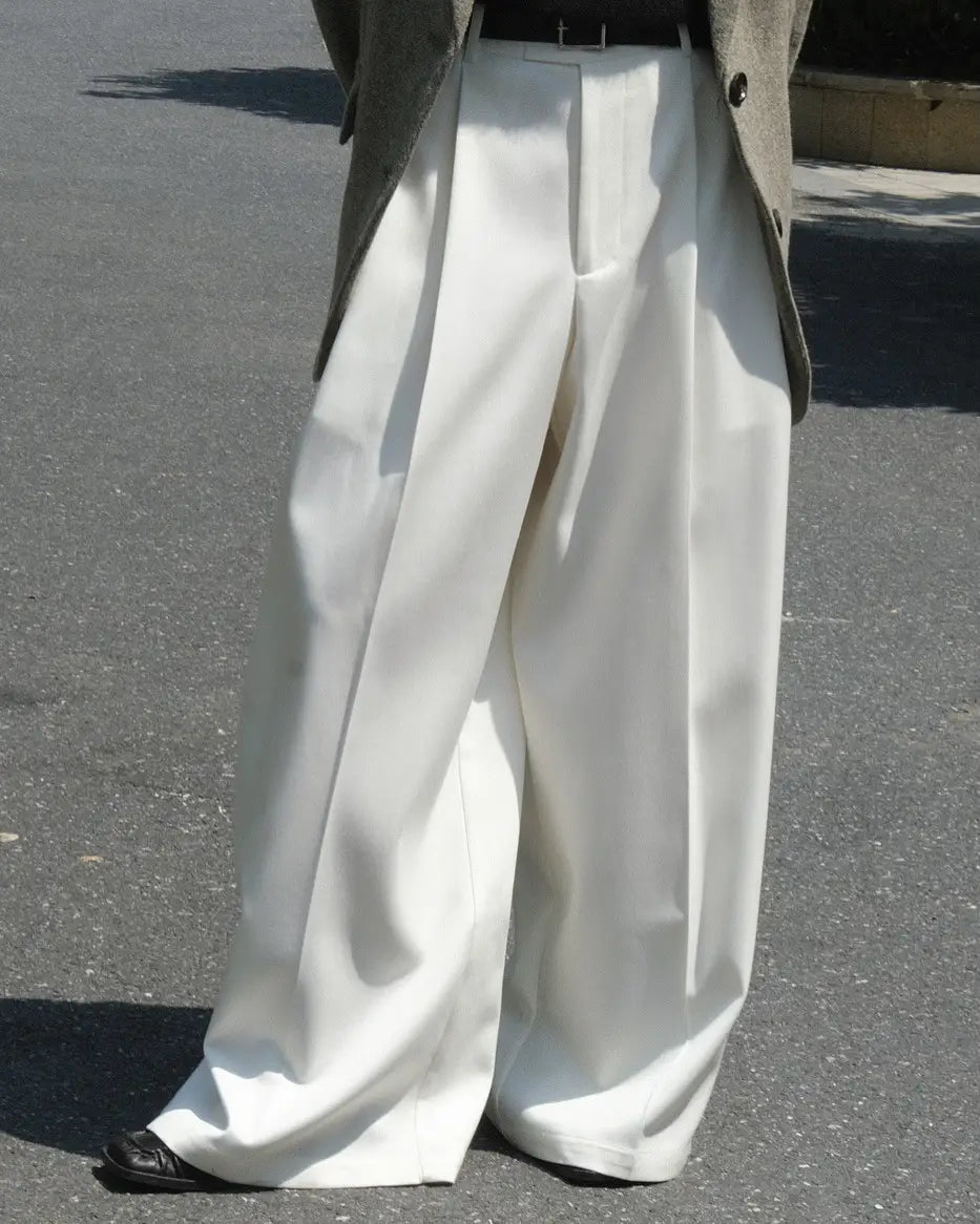 Women’sCasual Style Three-dimensional Pleated Suit Pants