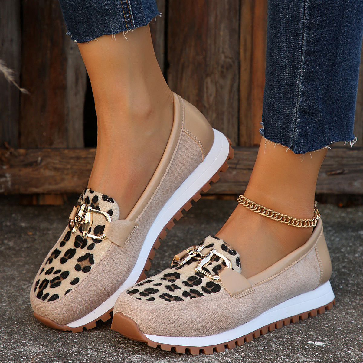 Flache Schuhe mit Metallschnalle für Damen, Sommerschuhe