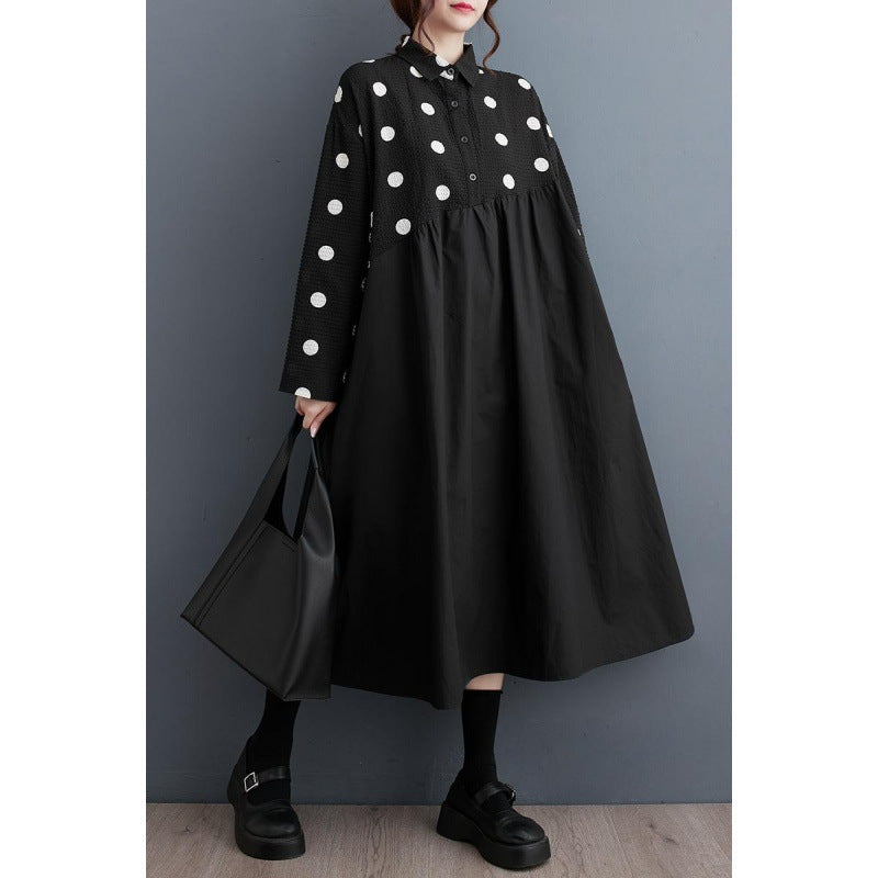 Plus Size Mid-length Artistic Retro Dress