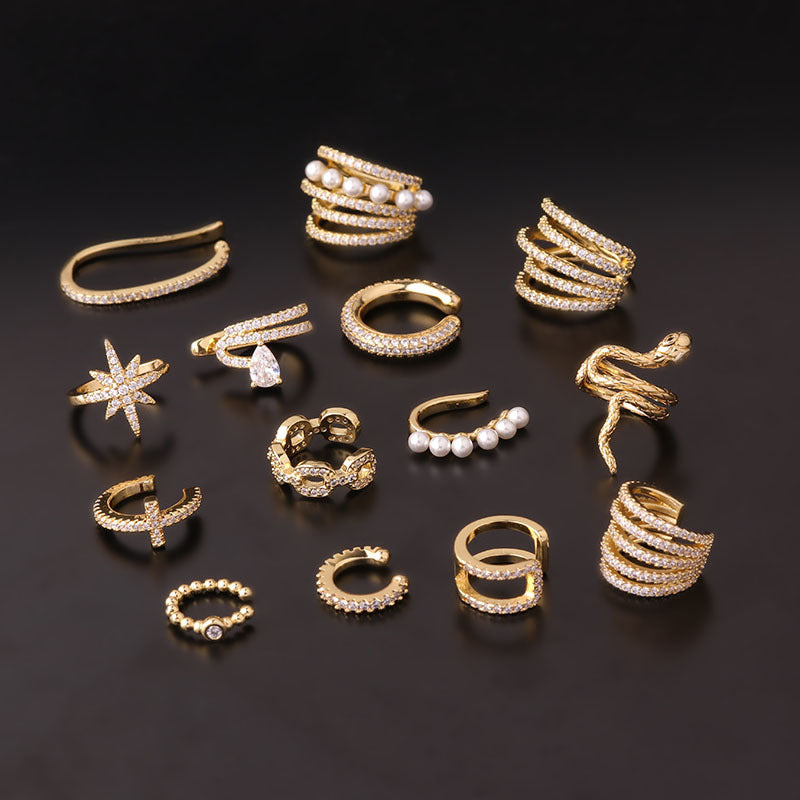 Micro Inlaid Zircon Imitation Pearl Earrings