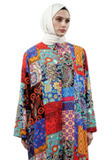 Patchwork Print Viscose Dress
