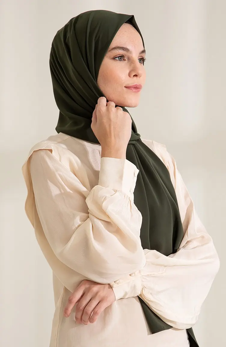 Premium Turkish Medina Silk Hijab | Khaki