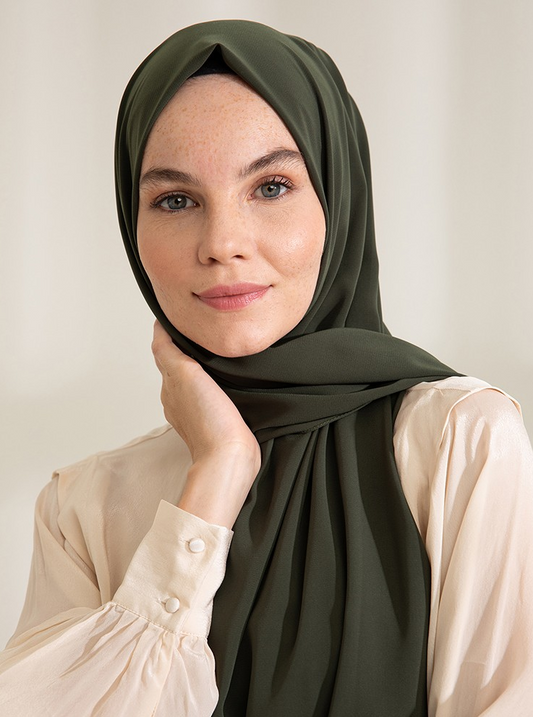 Premium Turkish Medina Silk Hijab | Khaki