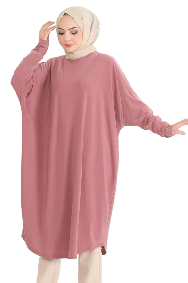 Rose Pink Bat Sleeve Tunic – Modest Fashion by NEOMODEST