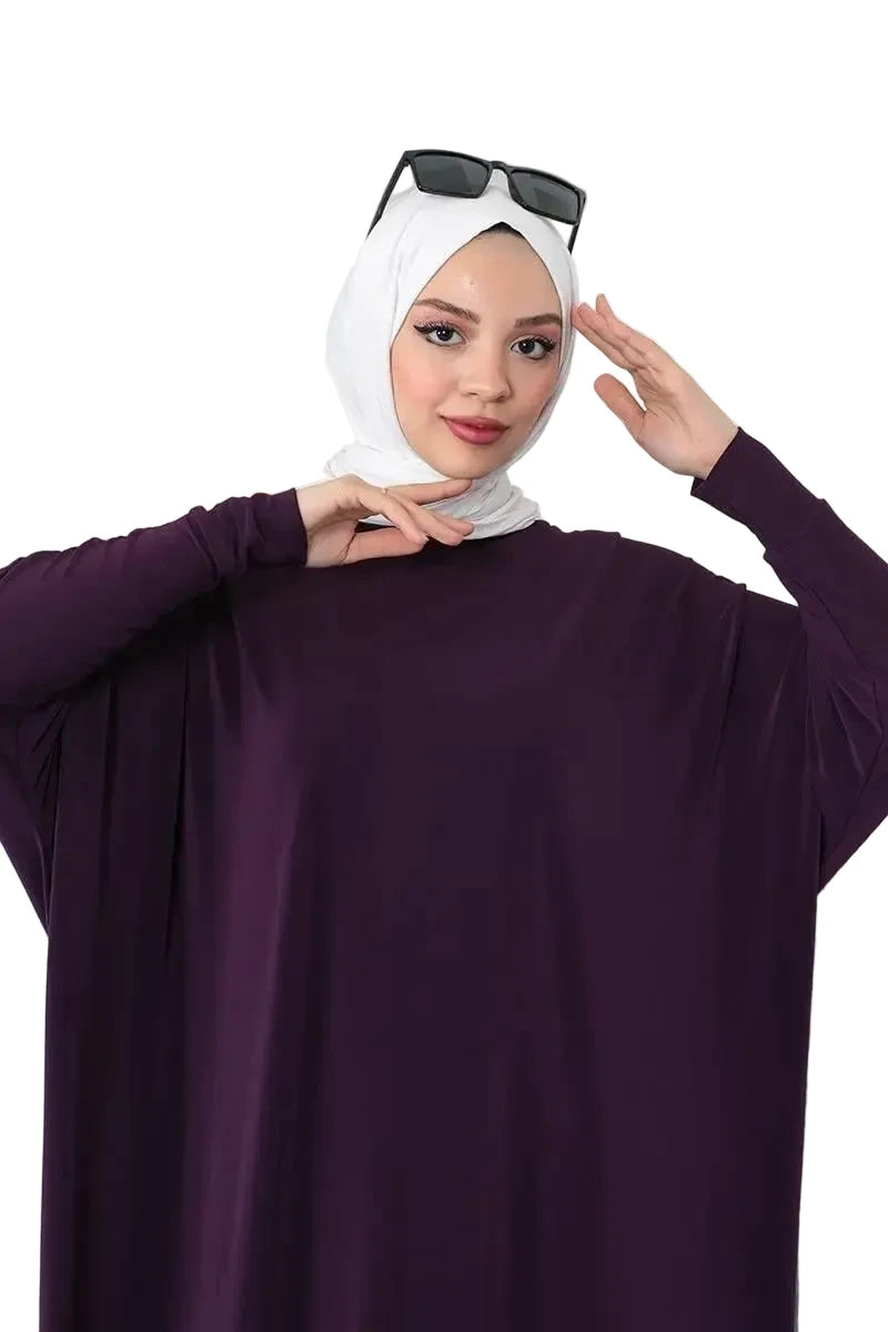Women's Bat Sleeve Loose Tunic – Plum