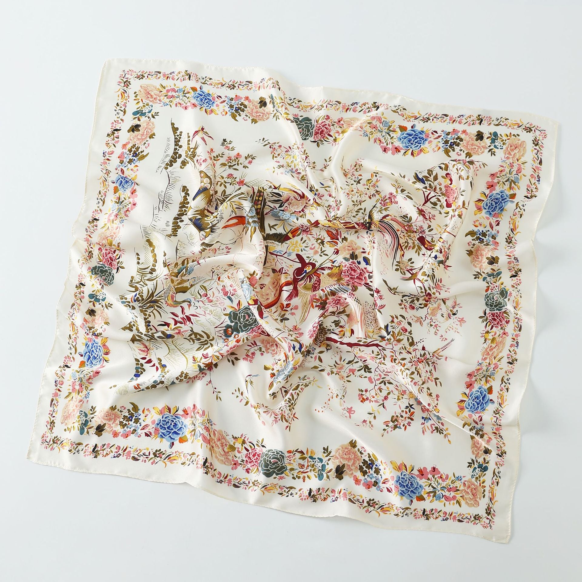 Women's Luxury Mulberry Silk Scarf , Printed Square Scarf, Bandana