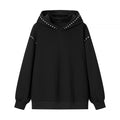 Black Rivet Detail Hooded Sweatshirt