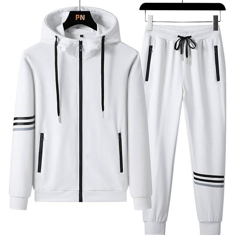 Men's Casual Two-pieces Sports Set, Sports Hoodie and Trousers Suit