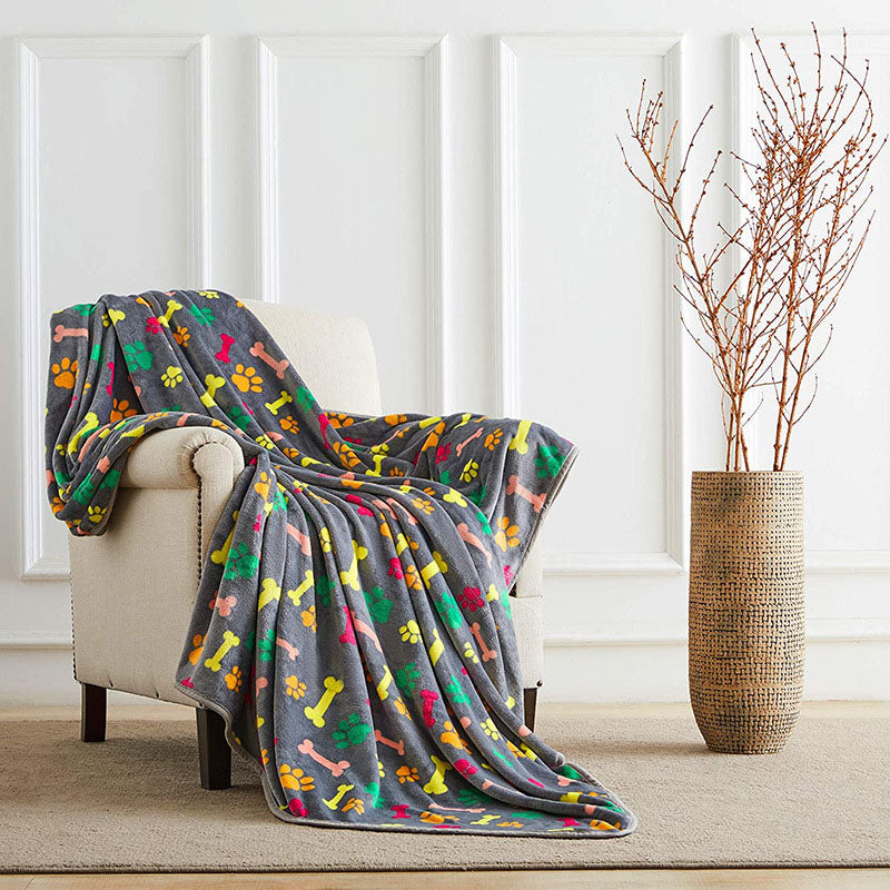 Paw Print Pet Blanket - Soft & Warm