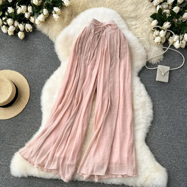 Girls’ Lightweight High Waist Chiffon Pants
