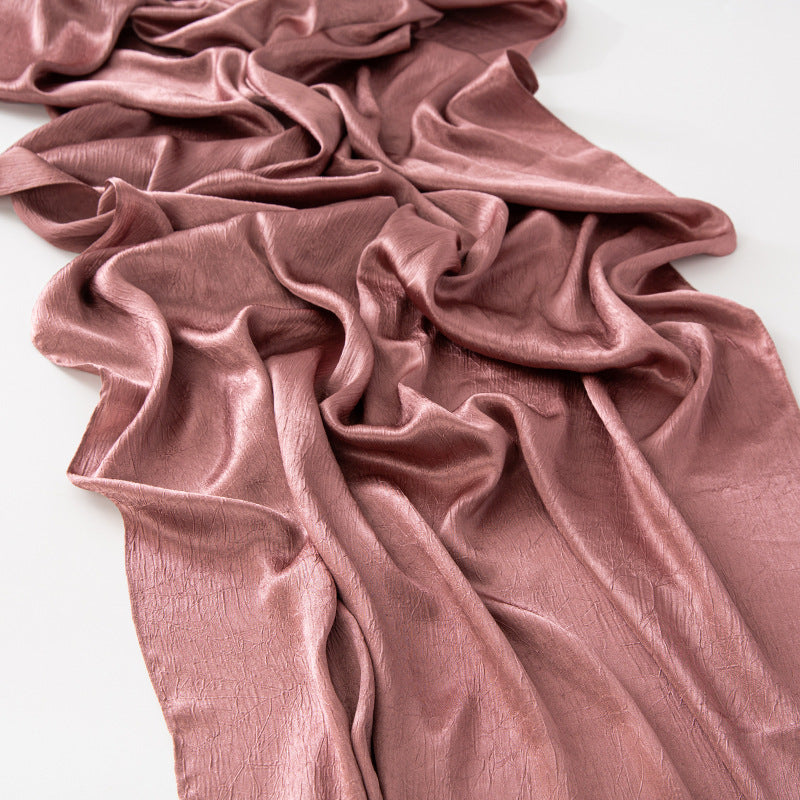 Crinkled Satin Scarf | Luxe Headscarf & Shawl