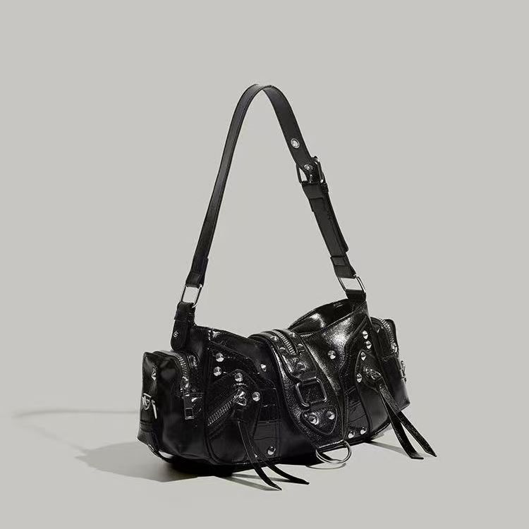 Street Style Crossbody Bag | Edgy Biker Shoulder Bag