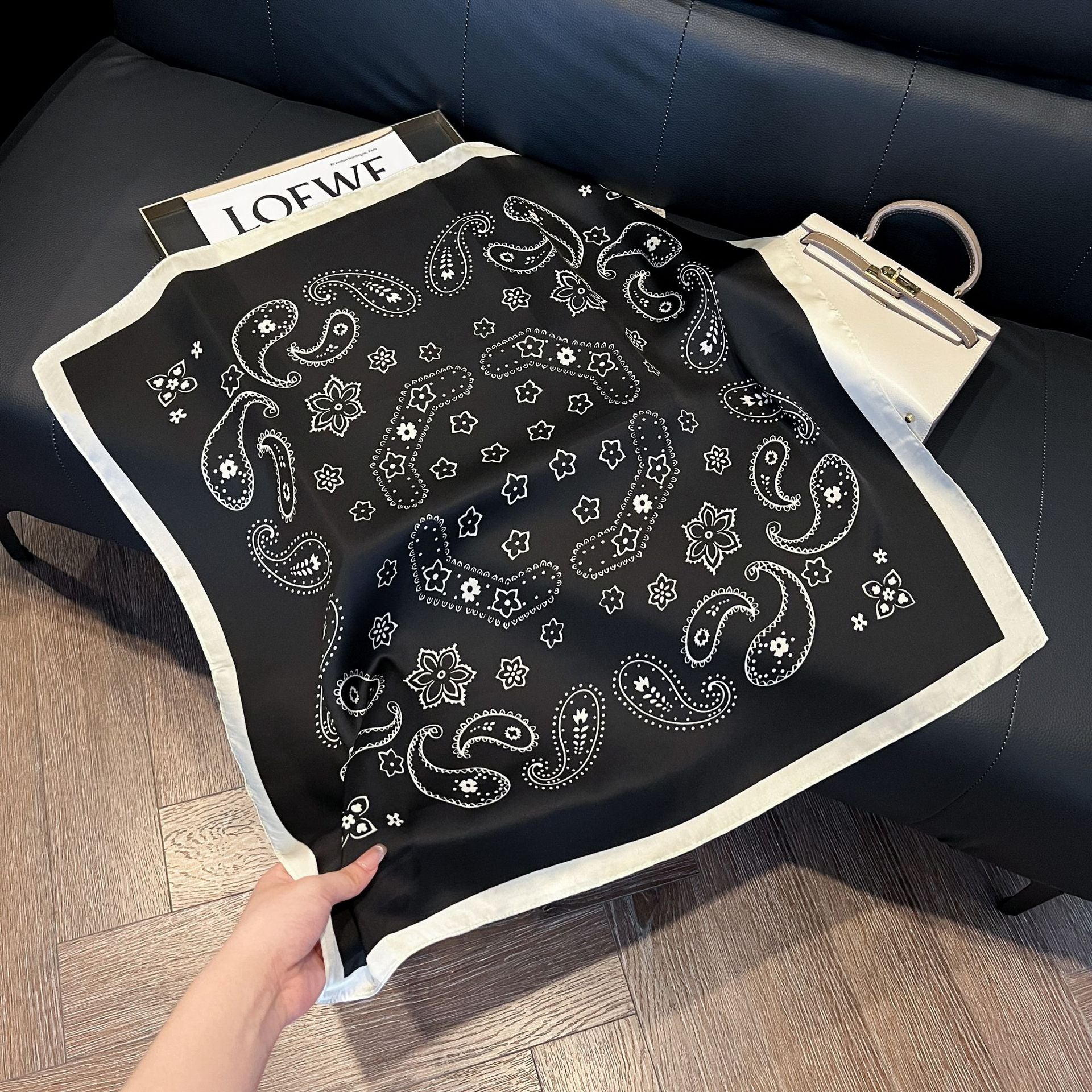 Women's 70x70 Square Scarf, High-end Neckerchief, Versatile Silk Scarf