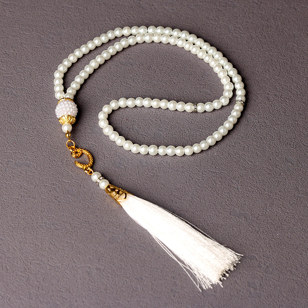 Rosary Glass Pearl Beads, Prayer Beads, Tasbeeh