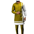 African Men’s Casual Suit Ethnic Print Modest Cotton Suit - Picture color4.11 / 2XL - Men’s Suit