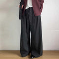 American Retro Ring Button Black Suit Pants - Pants