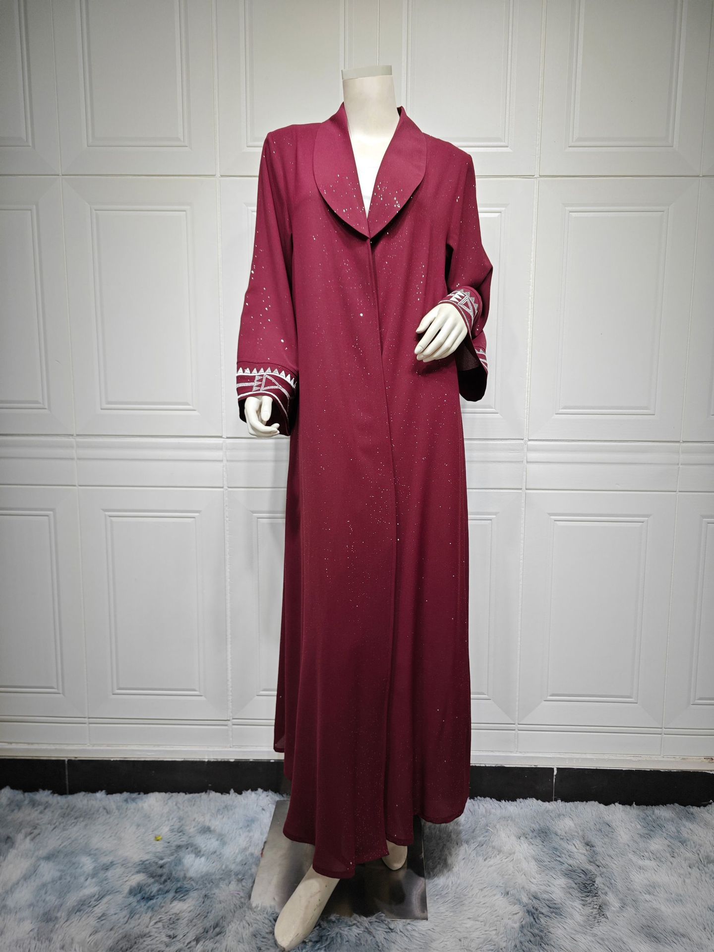 Arab Women’s Abaya Robe Islamic Clothing Modest Fashion - Purplish Red / L - Abaya