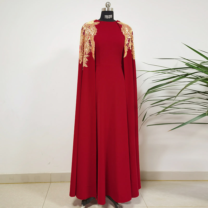 Arabian Nights Evening Dress - Wine Red / 2XL - Dress