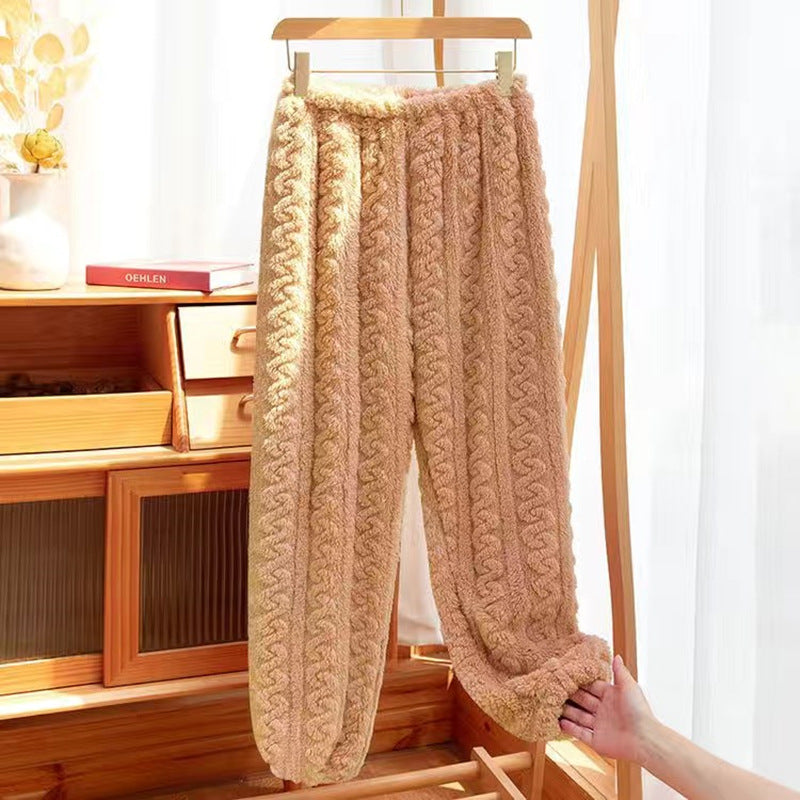 Women's Coral Fleece Thickened Warm Pants