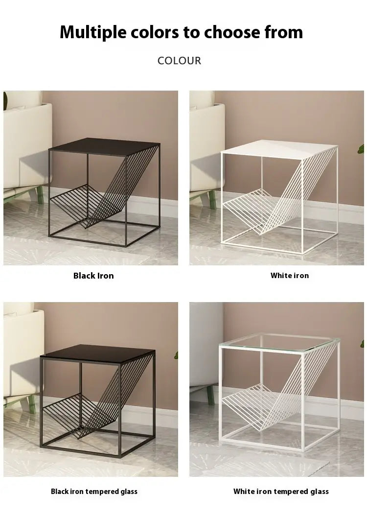 Minimalist Iron Art Sofa Side Table Corner Bedside Table