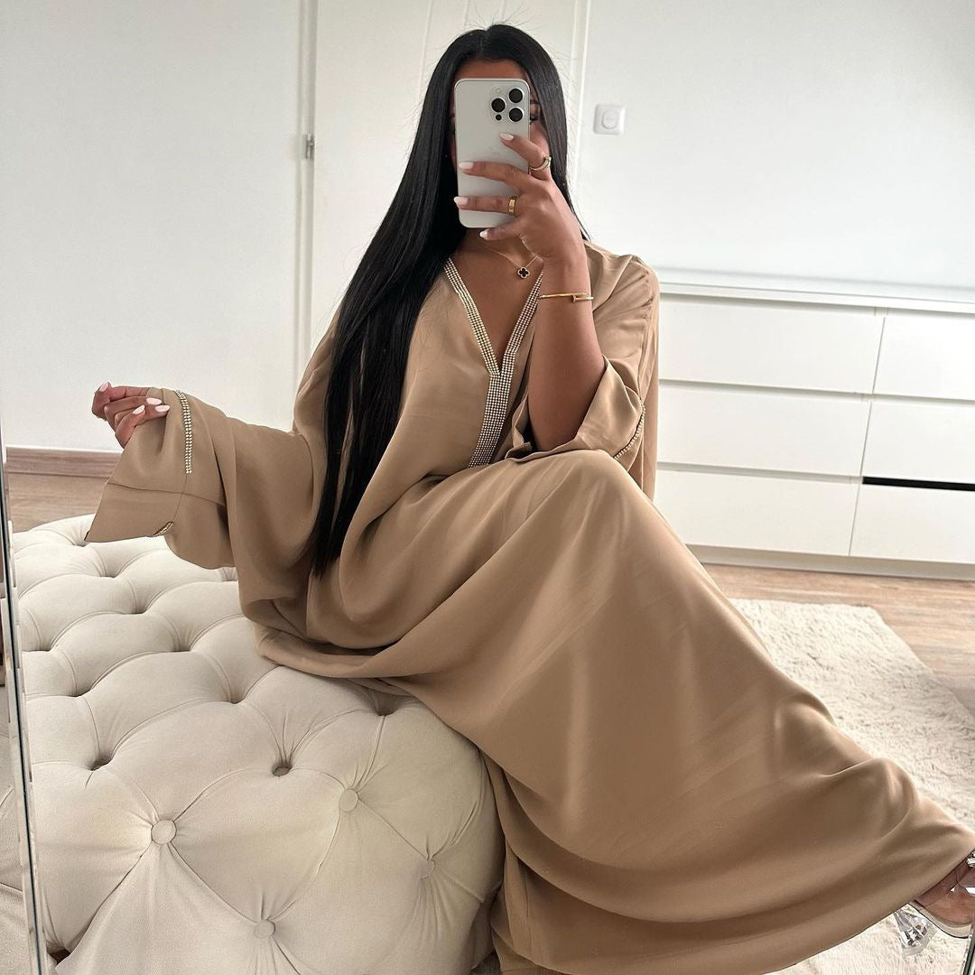 Versatile Bat Sleeve Abaya Cape Dress, Middle Eastern Robe