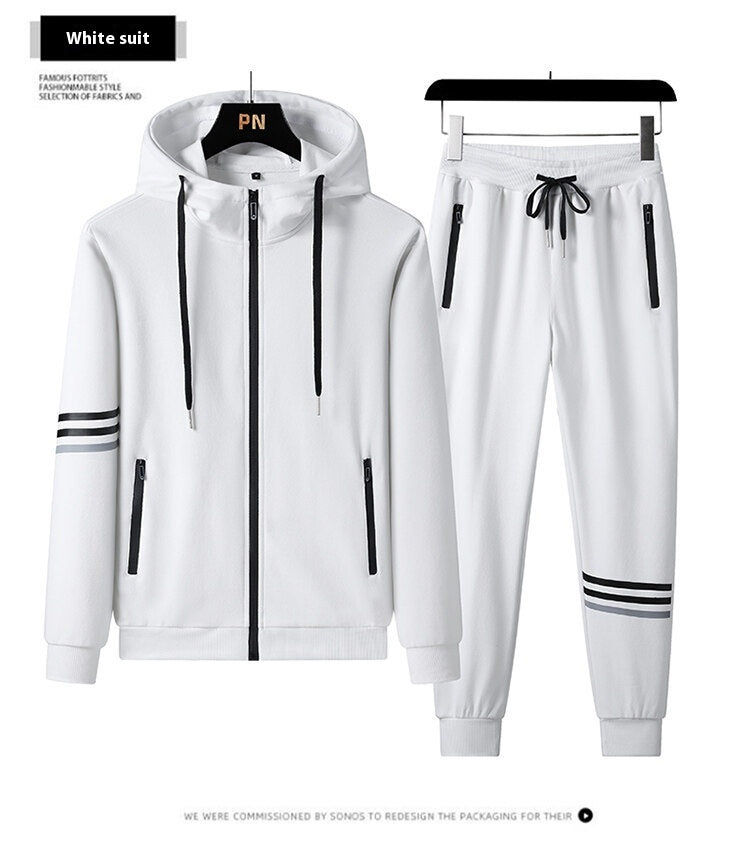 Men's Casual Two-pieces Sports Set, Sports Hoodie and Trousers Suit