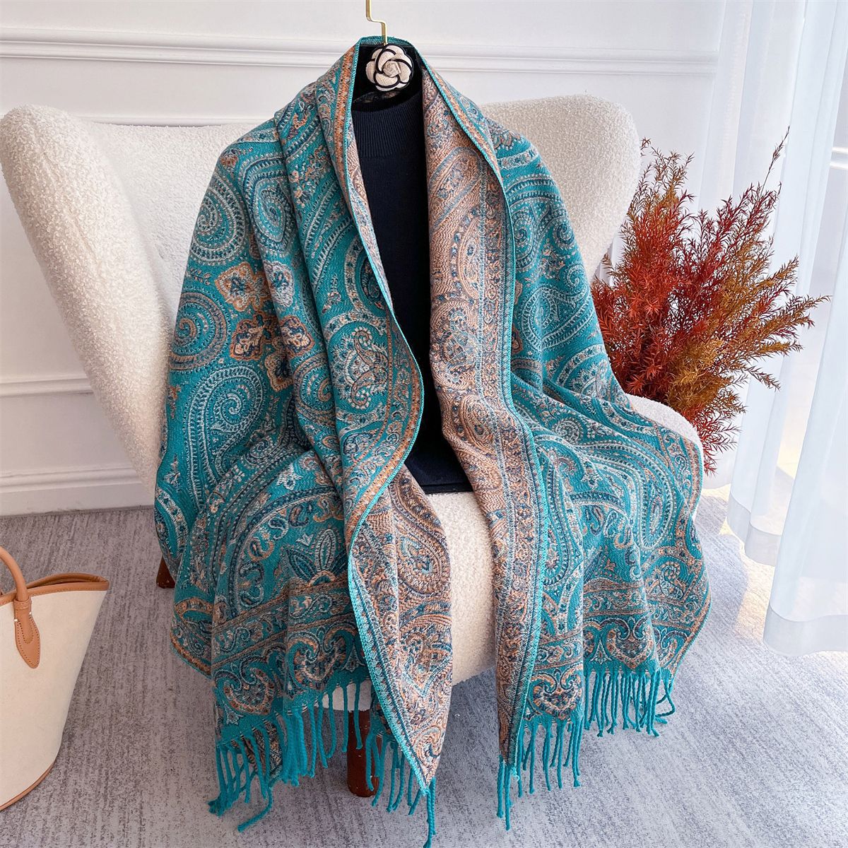 Ethnic-style Versatile Extra-thick Scarf For Women