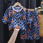 Babies’ 2-Pieces Summer Cotton Set - Alphabet bear / 100cm - 2-pieces set