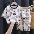 Babies’ 2-Pieces Summer Cotton Set - Palm tree / 100cm - 2-pieces set