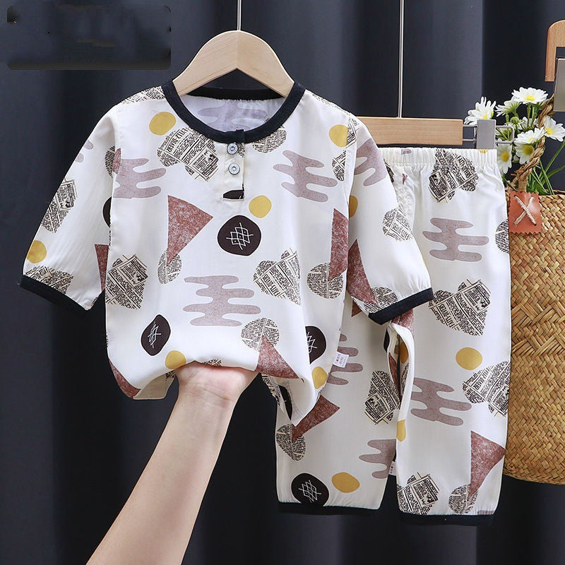 Babies’ 2-Pieces Summer Cotton Set - Palm tree / 100cm - 2-pieces set