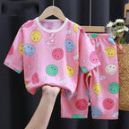 Babies’ 2-Pieces Summer Cotton Set - Smiley / 100cm - 2-pieces set