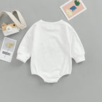2022 autumn babies and toddlers solid color one-piece climbing suit European and American children’s cartoon dinosaur