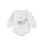 2022 autumn babies and toddlers solid color one-piece climbing suit European and American children’s cartoon dinosaur