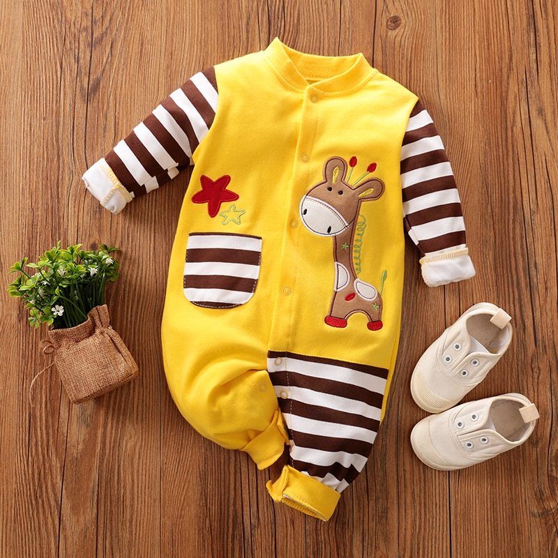 Babies’ One-piece Pajama Dress - Giraffe / 59cm - Babies’ Pajama Dress