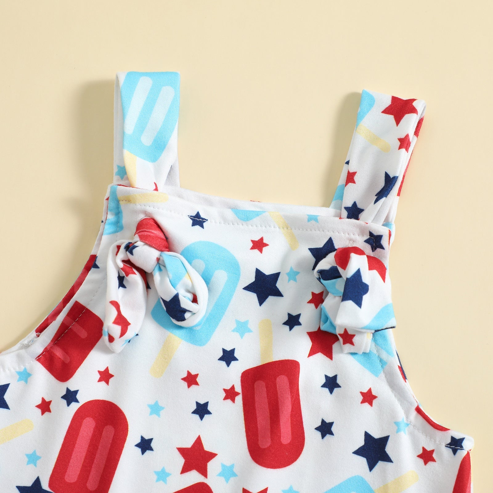 Babies’ Printed Front Knotted Suspender Pants - Babies’ suspender