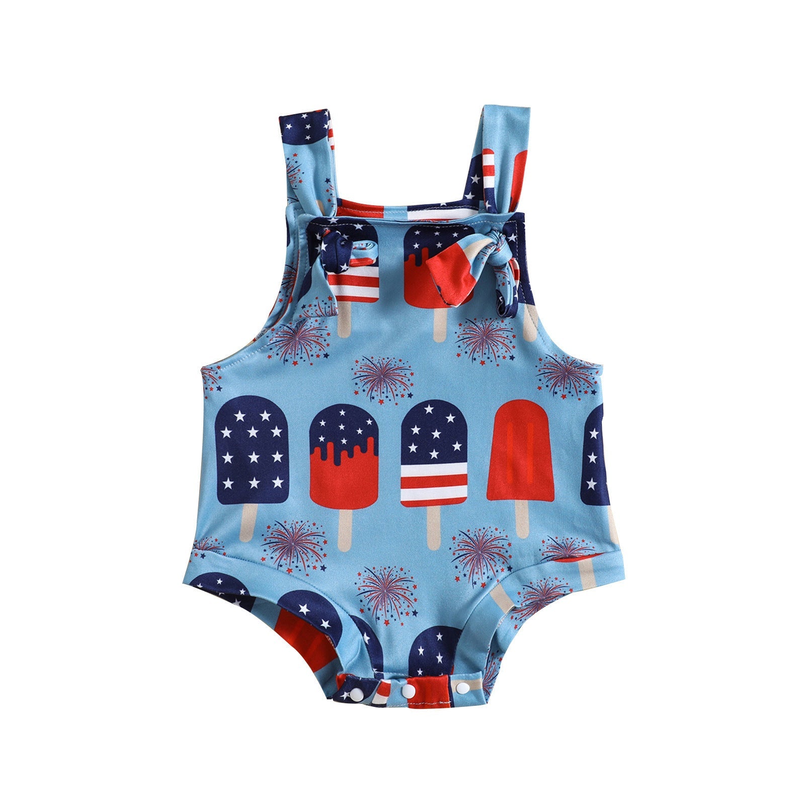 Babies’ Printed Front Knotted Suspender Pants - Babies’ suspender