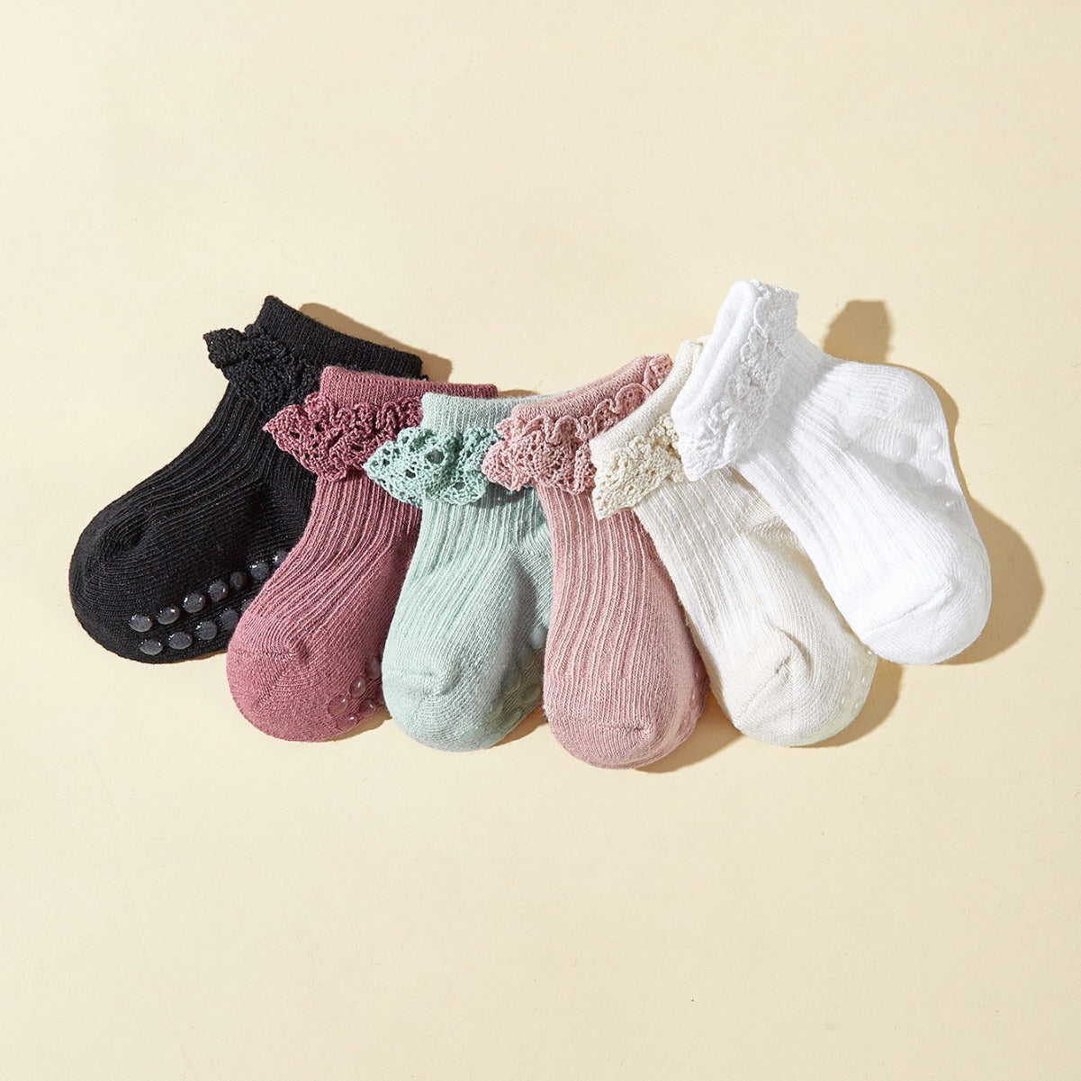 Baby Girls’ Lace Tube Socks-Pair of 6 - Baby girls’ socks