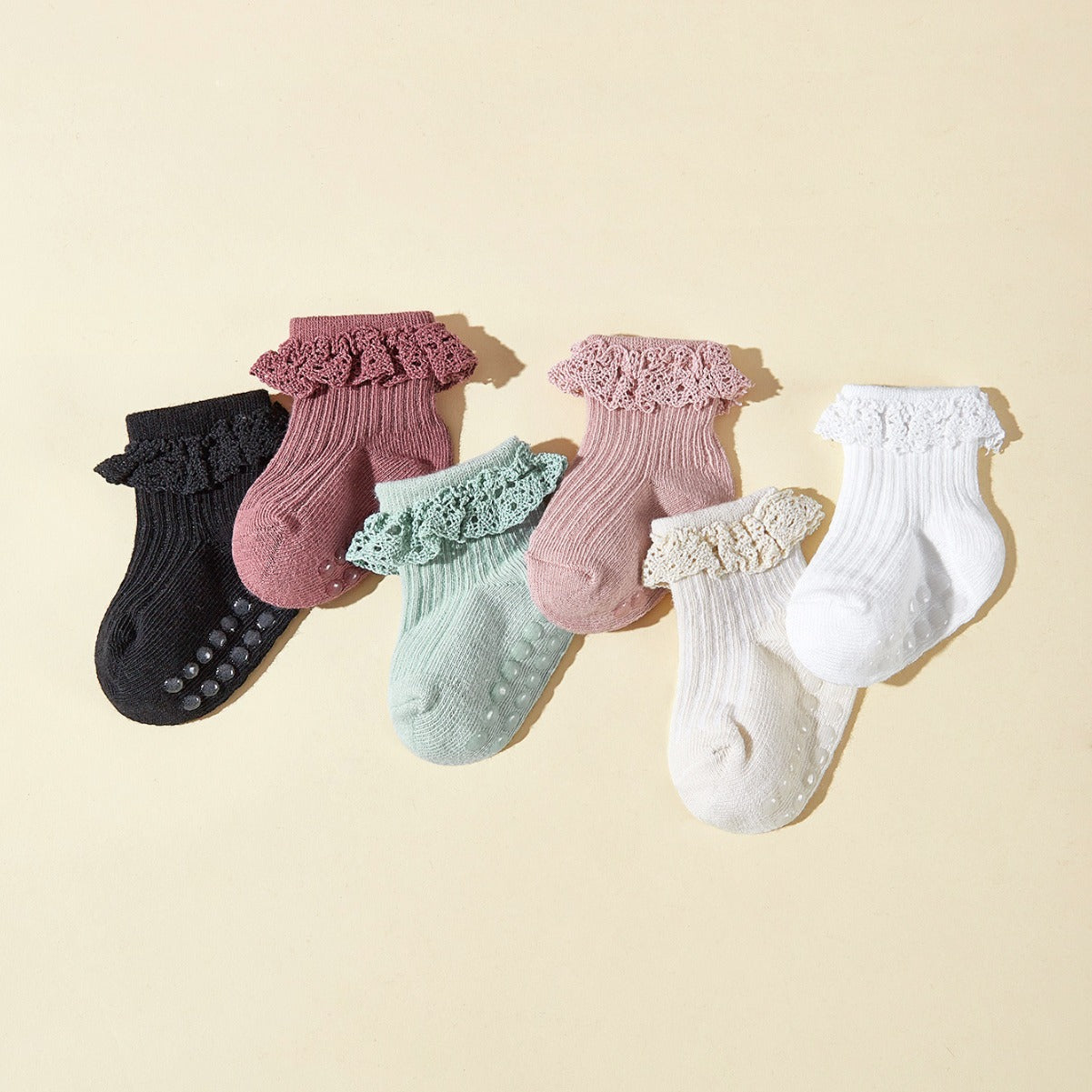 Baby Girls’ Lace Tube Socks-Pair of 6 - Baby girls’ socks