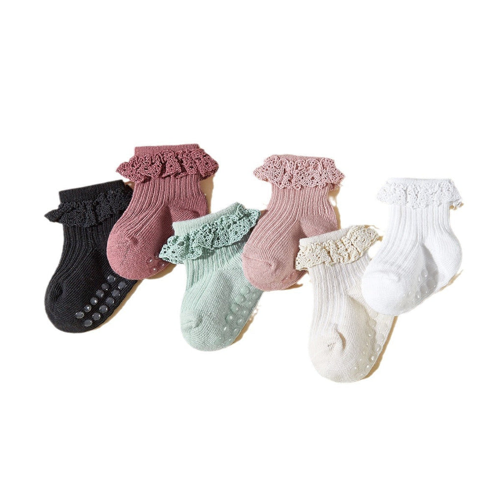 Baby Girls’ Lace Tube Socks-Pair of 6 - Baby girls’ socks