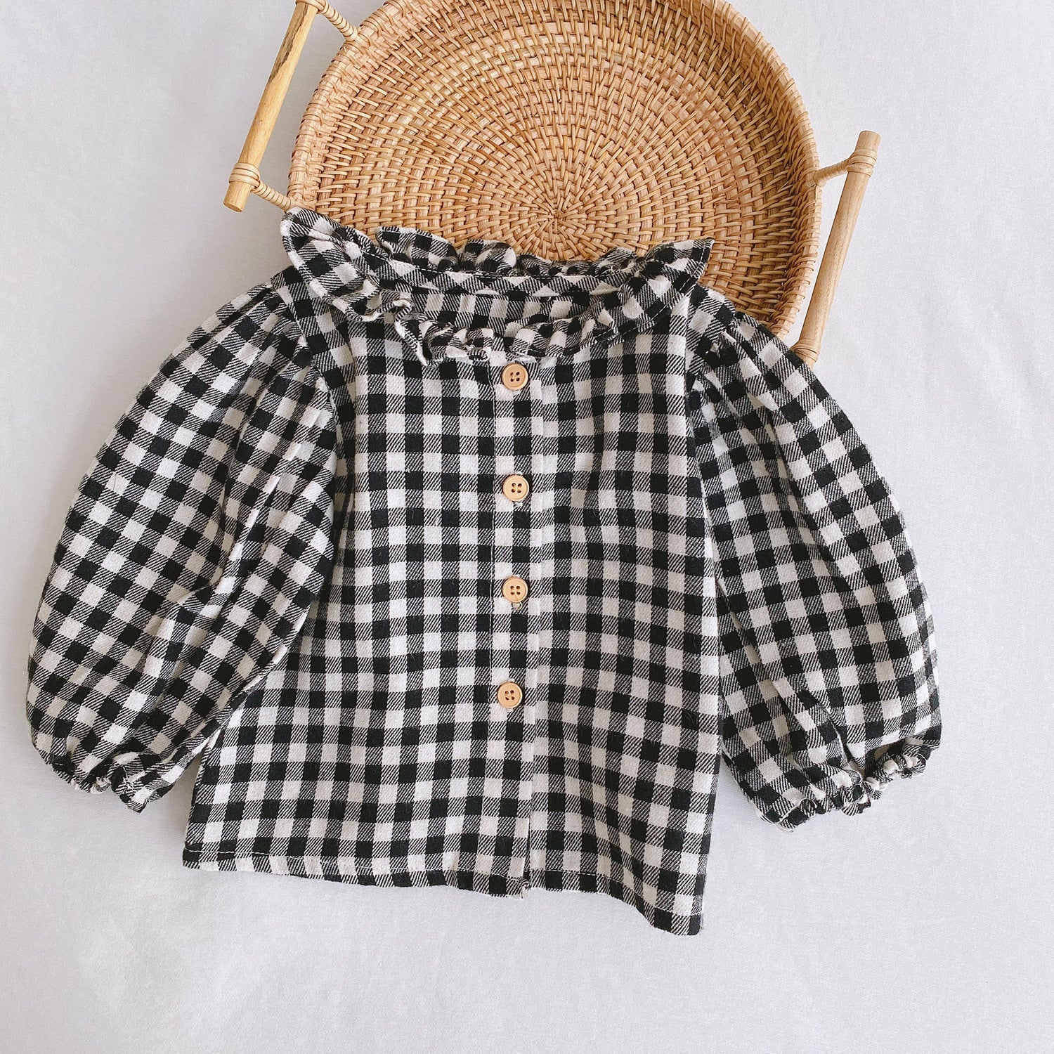 Baby Girls’ Romper Kids’ Birthday Gifts - Check shirt / 66cm