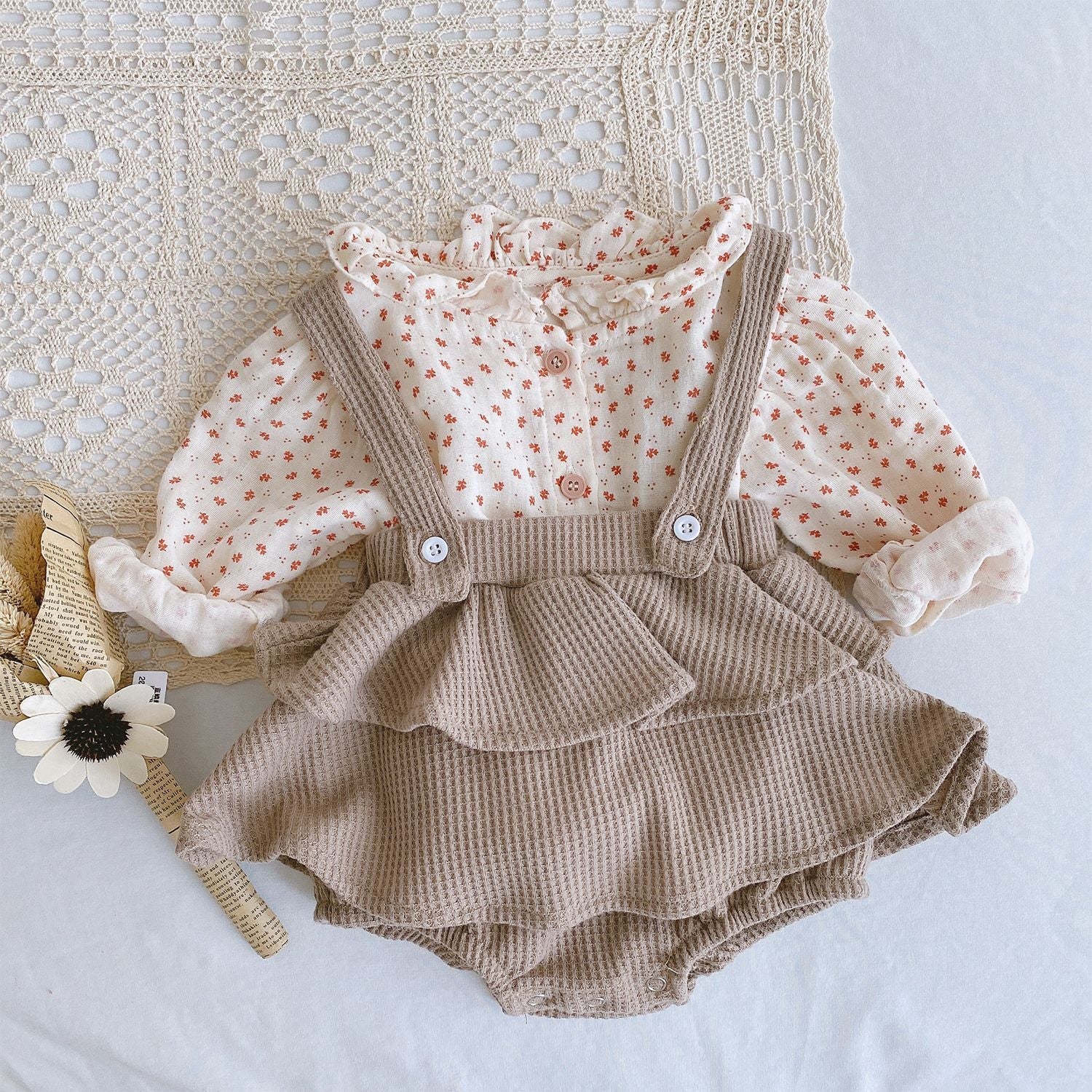 Baby Girls’ Romper Kids’ Birthday Gifts - Coffee / 66cm