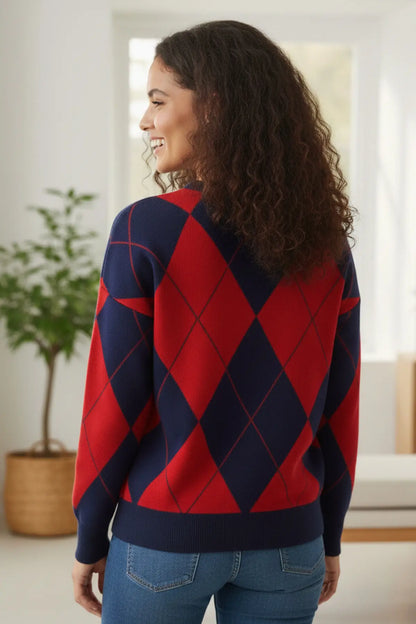 Baklava Patterned Knitted Sweater – NEOMODEST winter collection product image 4
