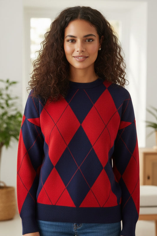 Baklava Patterned Knitted Sweater – NEOMODEST winter collection product image 1