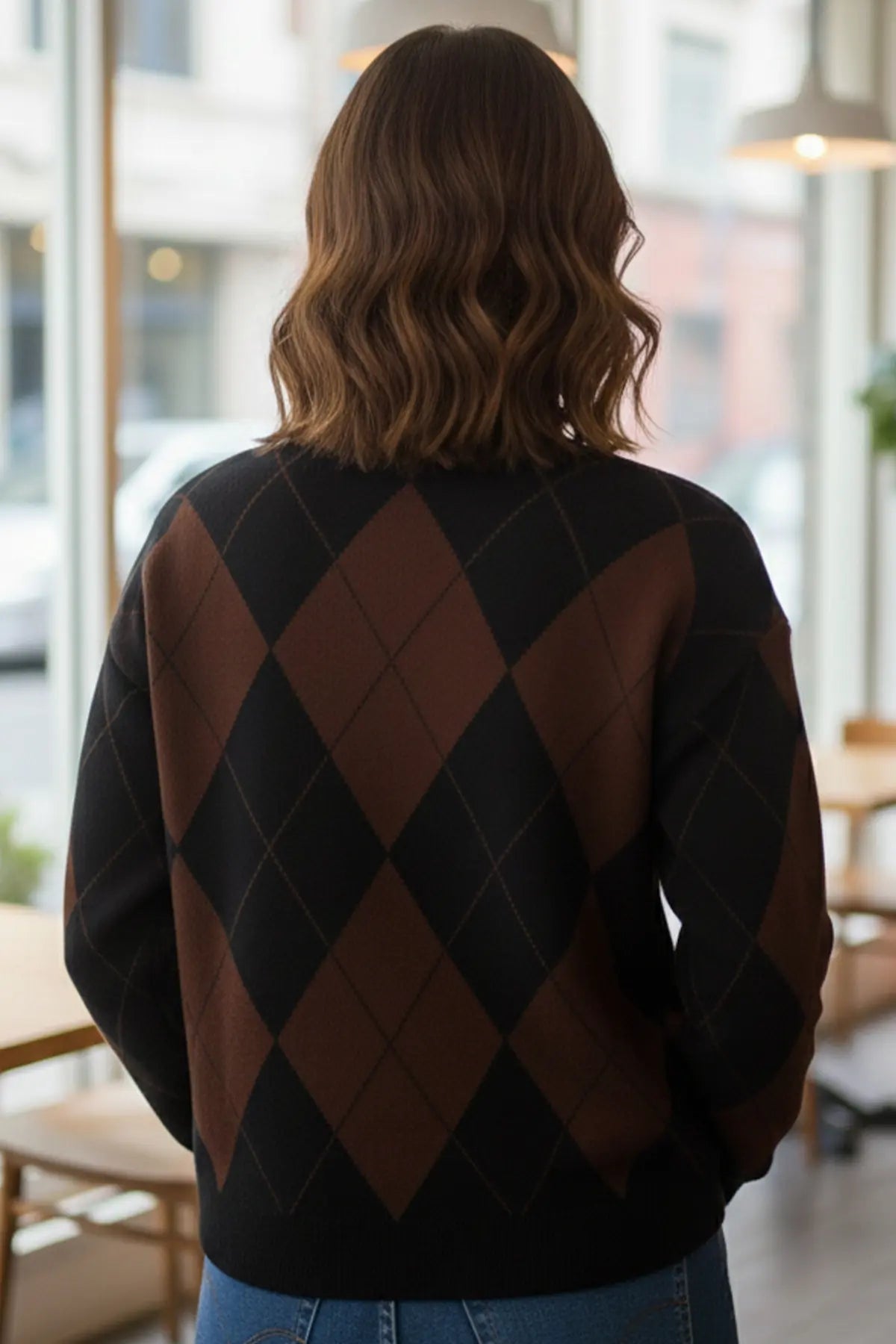 Baklava Patterned Knitted Sweater – NEOMODEST winter collection product image 4