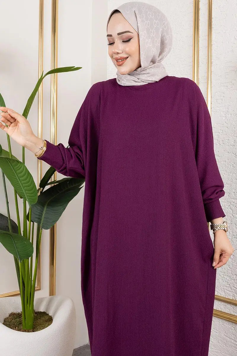 Mec Batwing Sleeve Crepe Dress