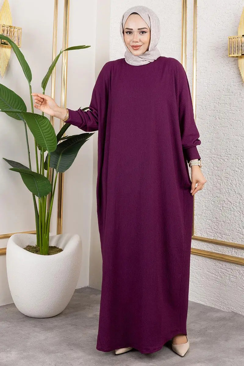 Mec Batwing Sleeve Crepe Dress