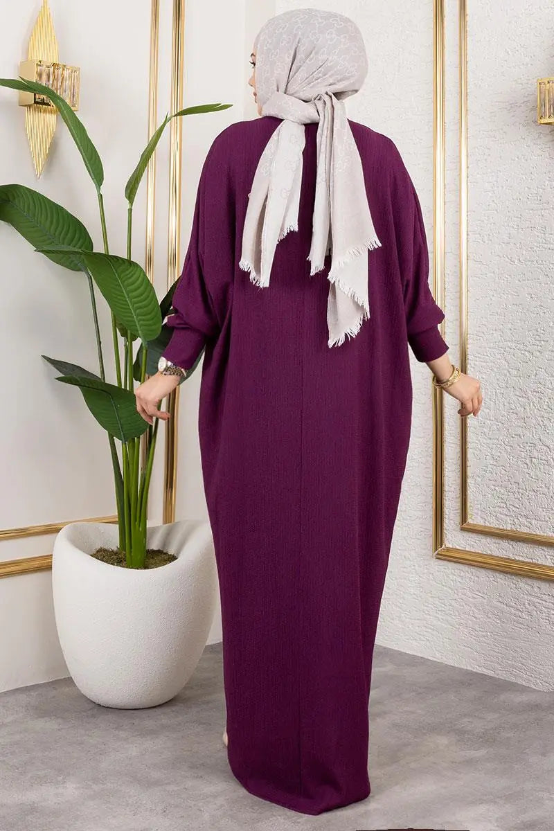 Mec Batwing Sleeve Crepe Dress